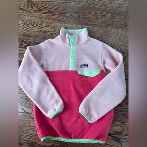 Patagonia Pink and Green Color-Block Sweatshirt